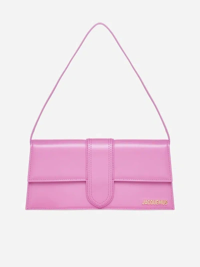 Jacquemus Le Bambino Long Leather Bag In Neon Pink