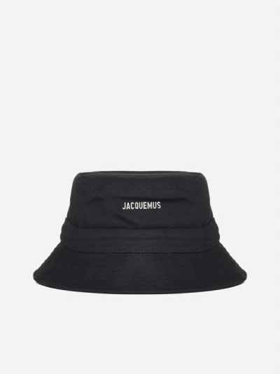 Jacquemus Le Bob Gadjo Cotton Hat In Black