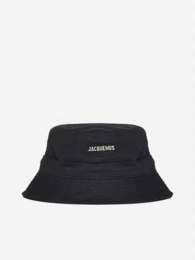 Jacquemus Le Bob Gadjo Cotton Hat In Black