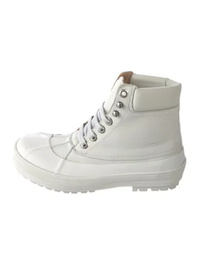 Pre-owned Jacquemus Leather Lace-up Boots In White