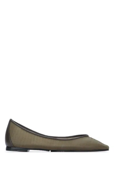 Jacquemus Oval-toe Ballerina Flats In Green