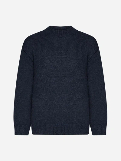 Jacquemus Pavane Alpaca-blend Sweater In Dark Navy