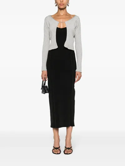 Jacquemus Pralu Lurex Cardigan In Silver
