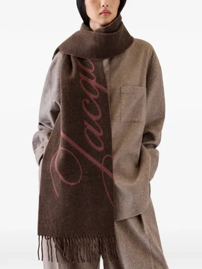 Jacquemus The Atelier Scarf With Logo In Brown
