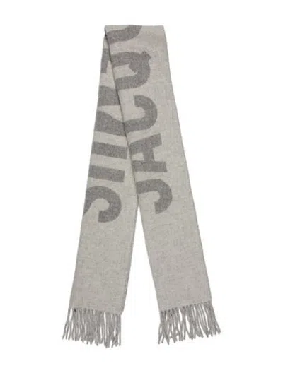 Pre-owned Jacquemus Virgin Wool Graphic Print Scarf W/ Tags In Grey