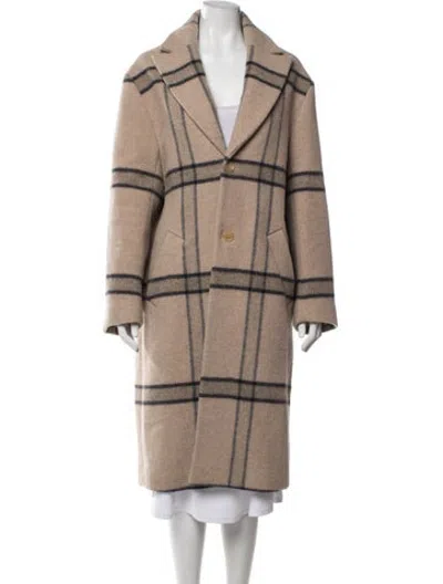 Pre-owned Jacquemus Wool Plaid Print Coat In Neutrals