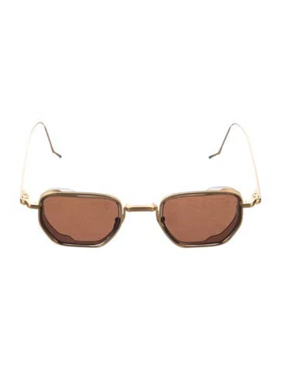 Pre-owned Jacques Marie Mage Atkins Square Sunglasses In Gold