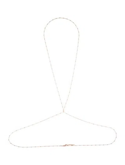 Pre-owned Jacquie Aiche 14k Diamond Center Spaced Out Body Chain In Multicolor