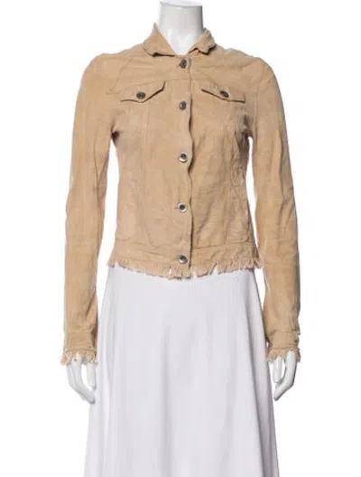 Pre-owned Jakett Leather Jacket In Neutrals