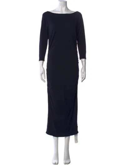 Pre-owned James Perse Bateau Neckline Long Dress In Black