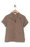 James Perse Cotton Short Sleeve Button-up Camp Shirt In Ammo