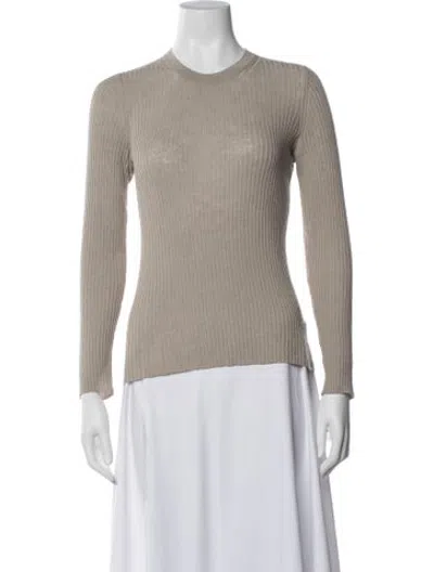 Pre-owned James Perse Linen Crew Neck Sweater In Neutrals