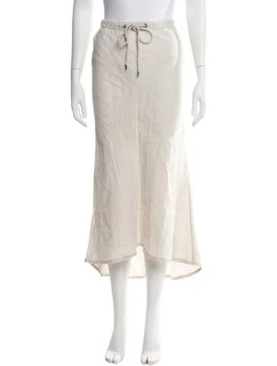 Pre-owned James Perse Linen Midi Length Skirt In Neutrals