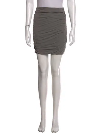 Pre-owned James Perse Pleated Accents Mini Skirt In Grey