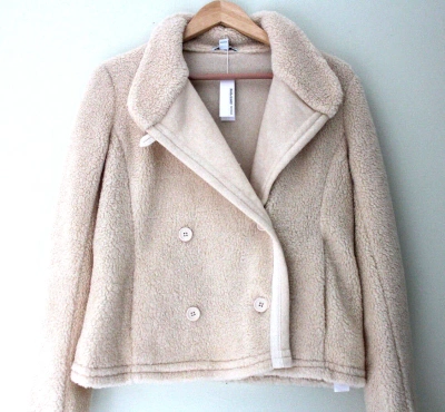Pre-owned James Perse Standard  Faux Shearling Natural White Cozy Jacket Coat 3 L $475