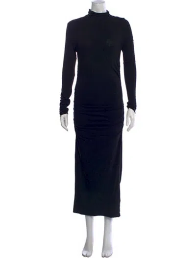 Pre-owned James Perse Turtleneck Long Dress In Black