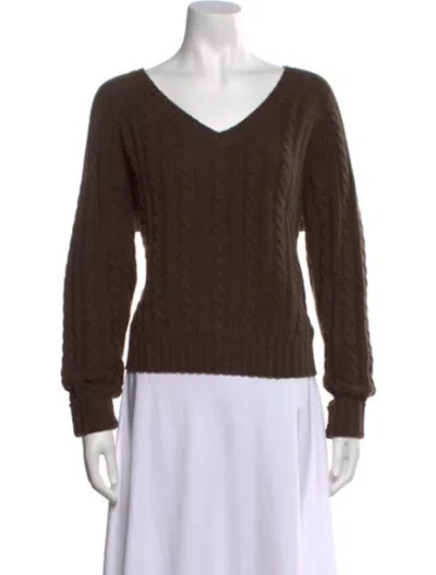 Pre-owned Jamie Haller Cashmere Tweed Pattern Sweater In Brown