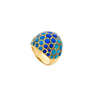 Jan Leslie Bubble Signature Gold Vermeil Ring In Multi