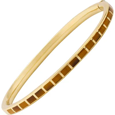 Jan Leslie Dash Bracelet Set In Sterling With 18k Gold Overlay In Brown