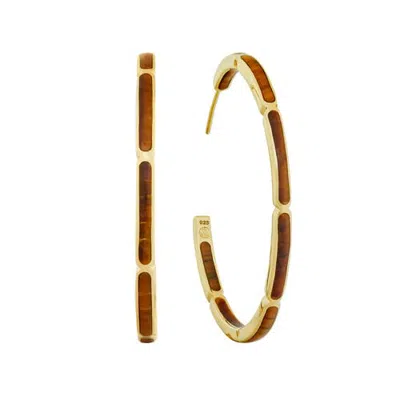 Jan Leslie Inside Out Hoop Earring Set In Sterling With 18k Gold Overlay
