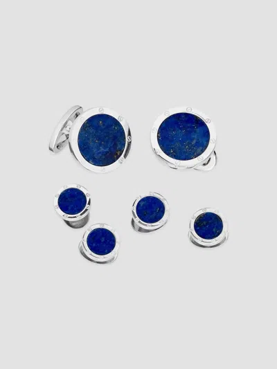 Jan Leslie Men's 6-piece Rivet Sterling Silver & Lapis Stud & Cufflink Set In Blue