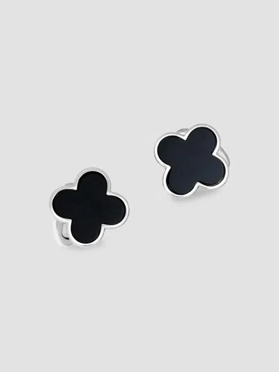 Jan Leslie Men's Onyx Clover Cufflinks In Black