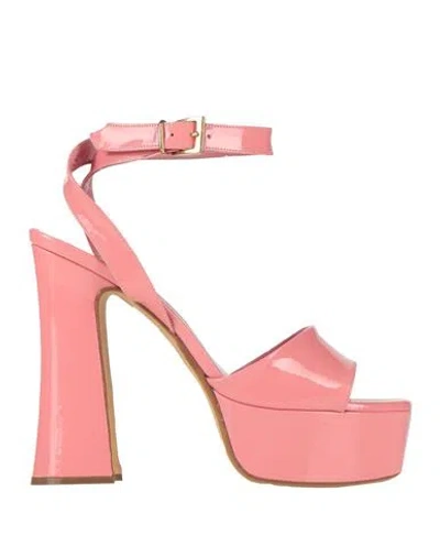 Jane Blanc Paris Woman Sandals Pink Size 10 Leather