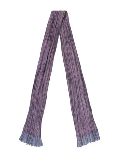 Pre-owned Jane Carr Silk Printed Scarf In Purple