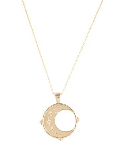 Pre-owned Jane Win Moon & Back Coin Pendant Necklace, 22.5" In Multicolor
