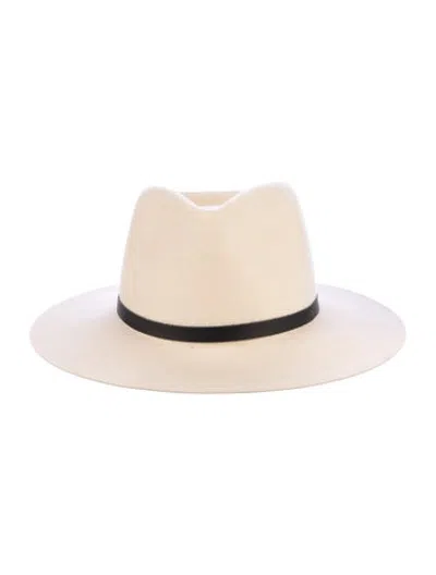 Pre-owned Janessa Leone Wool Fedora In Neutrals