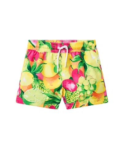 Janie And Jack Fruit Swim Short In Yellow