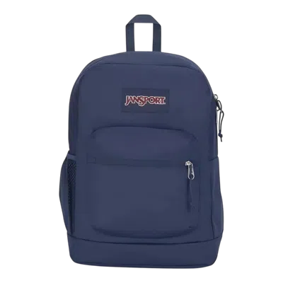 Jansport Cross Town Plus Backpack In Navy Polyester Unisex 26l Laptop Pack