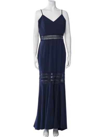 Pre-owned Jarlo V-neck Long Dress In Blue