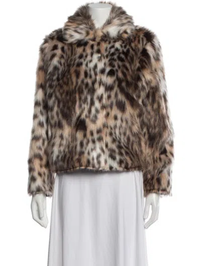 Pre-owned Jason Wu Animal Print Faux Fur Jacket In Brown