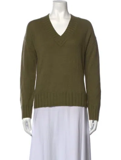 Pre-owned Jason Wu Cashmere V-neck Sweater In Green