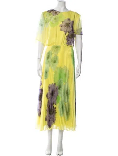 Pre-owned Jason Wu Collection Floral Print Midi Length Dress In Green