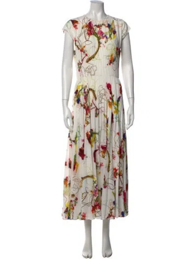 Pre-owned Jason Wu Collection Floral Print Midi Length Dress In Neutrals