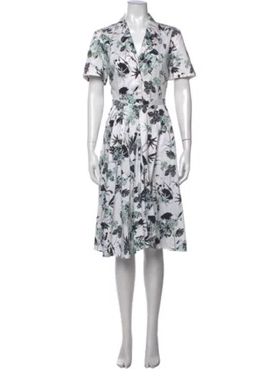 Pre-owned Jason Wu Collection Floral Print Midi Length Dress In Neutrals