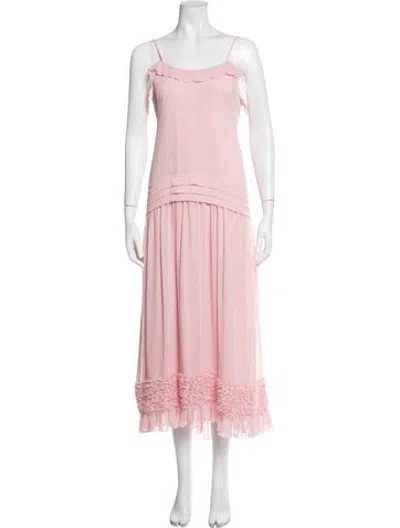 Pre-owned Jason Wu Collection Scoop Neck Midi Length Dress In Pink