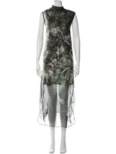 Pre-owned Jason Wu Collection Silk Long Dress In Green