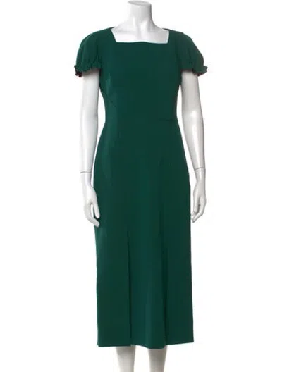 Pre-owned Jason Wu Collection Square Neckline Midi Length Dress In Green