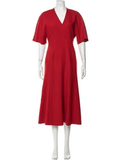 Pre-owned Jason Wu Collection Virgin Wool Midi Length Dress In Red