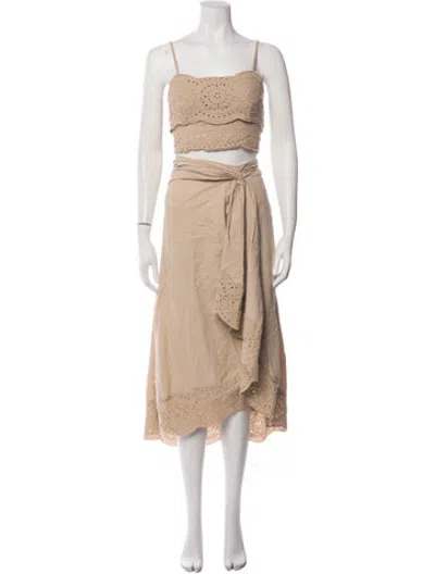 Pre-owned Jason Wu Eyelet Trim Skirt Set In Neutrals