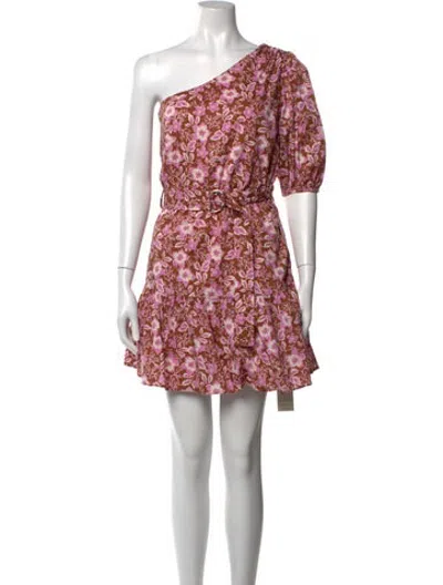 Pre-owned Jason Wu Floral Print Mini Dress In Brown/purple