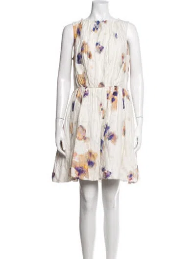 Pre-owned Jason Wu Floral Print Mini Dress In Neutrals