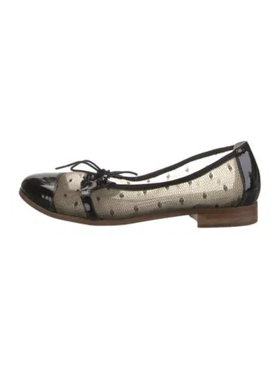 Pre-owned Jason Wu Lace Polka Dot Print Ballet Flats In Black