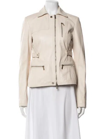 Pre-owned Jason Wu Lambskin Biker Jacket In Neutrals