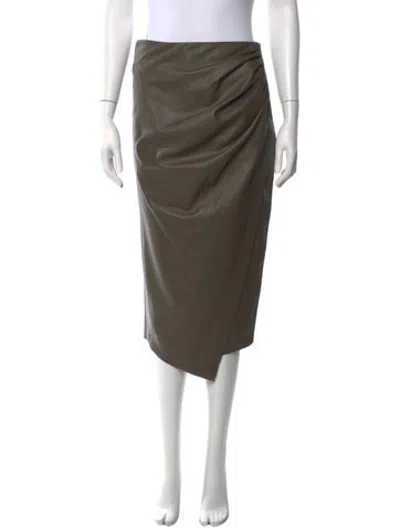 Pre-owned Jason Wu Leather Midi Length Skirt In Green