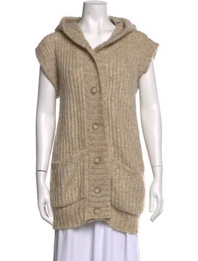 Pre-owned Jason Wu Mohair Open Front Sweater In Neutrals