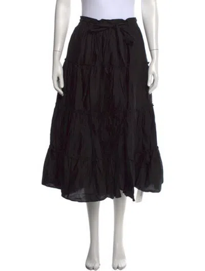 Pre-owned Jason Wu Pleated Accents Midi Length Skirt In Black